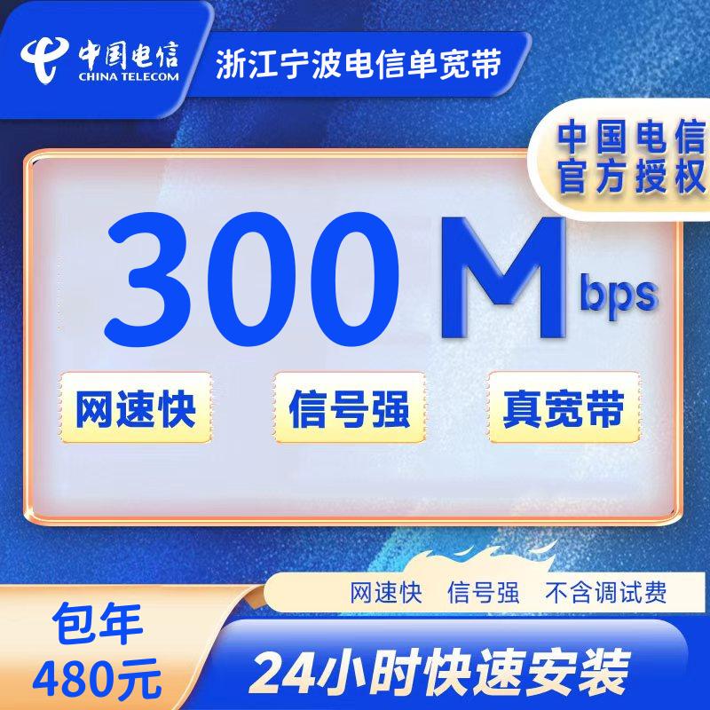 浙江宁波电信300M一年480元+100安装费