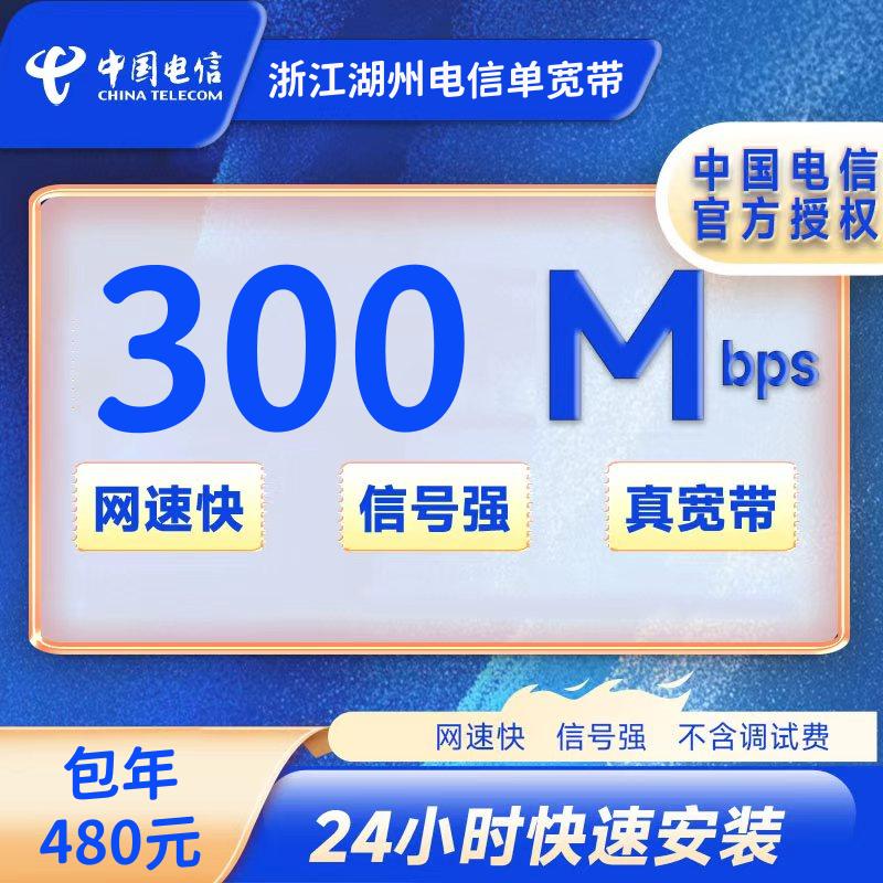 浙江湖州电信300M一年480元+100安装费