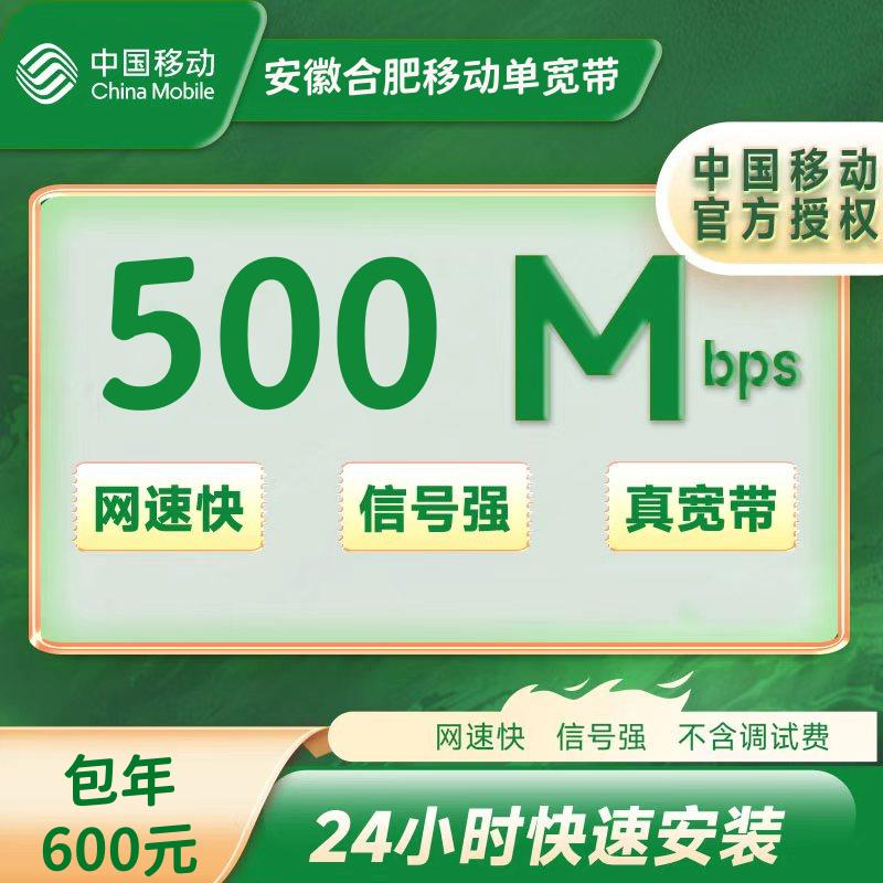 合肥移动500M一年600元（包安装费）