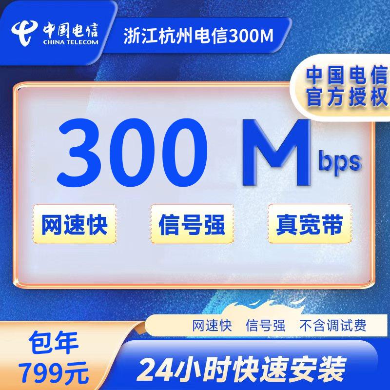浙江杭州电信300M一年799元（包安装费）