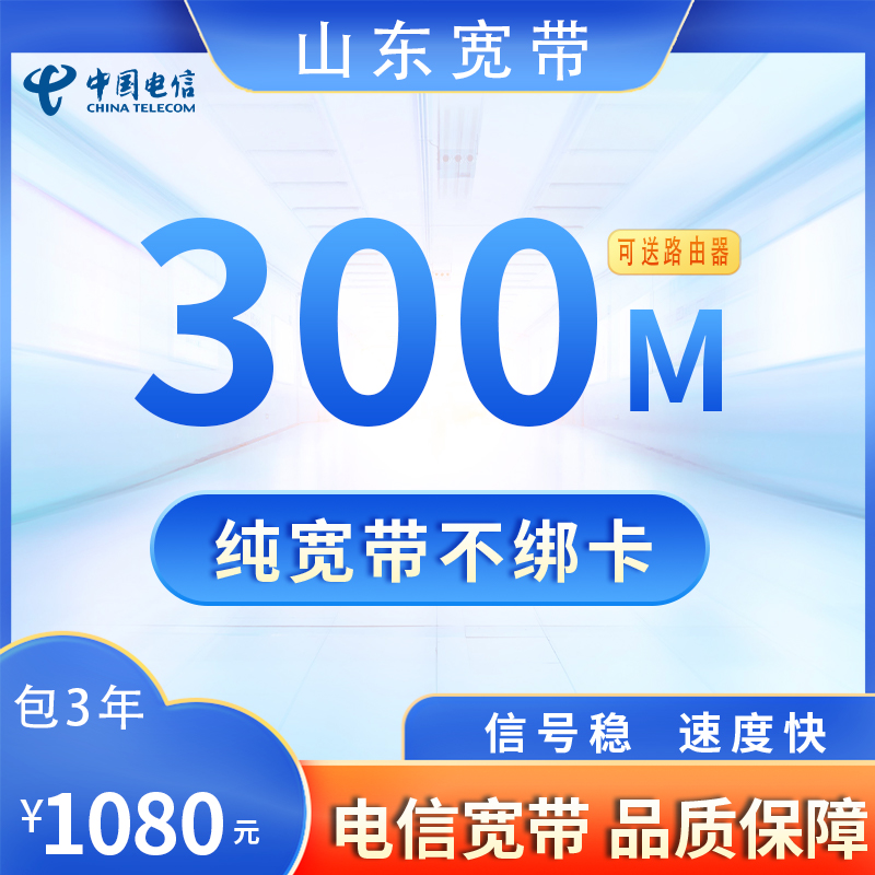 山东电信300M1080元包3年（不含调测费）