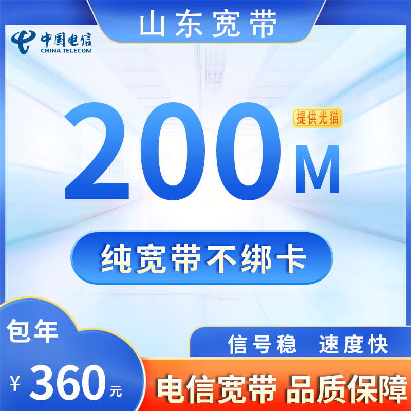 山东电信200M360元包1年（不含调测费）