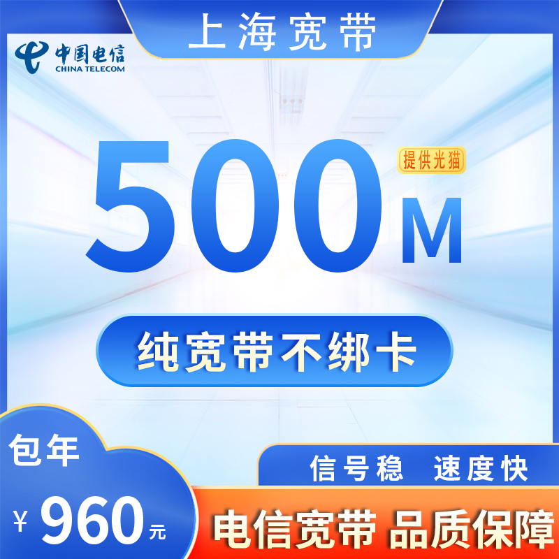 上海电信500M960元包1年+100安装费
