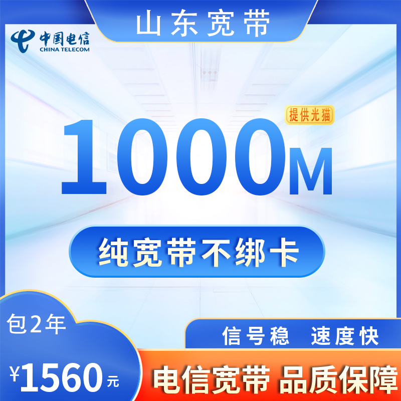 山东电信1000M1560元包2年（不含调测费）