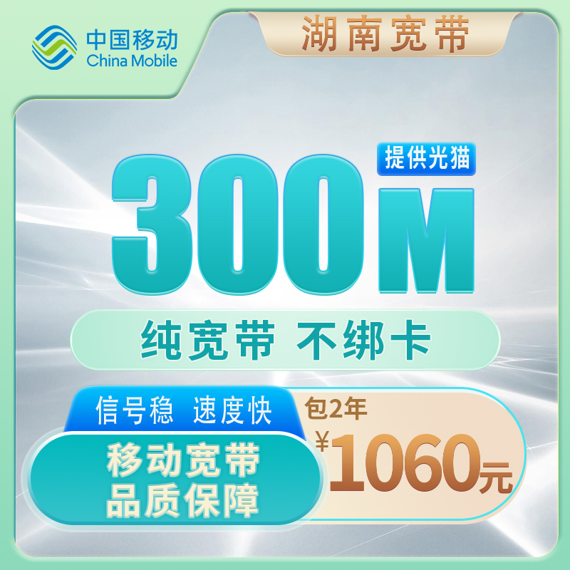 湖南移动300M1060元包2年
