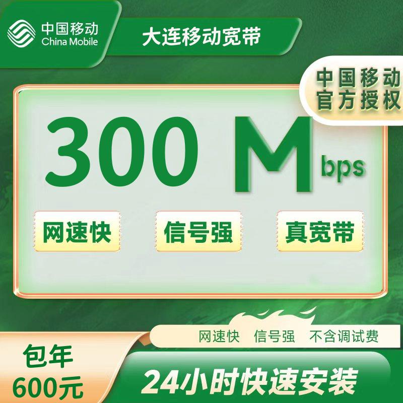 辽宁大连移动宽带300M一年600+100安装费