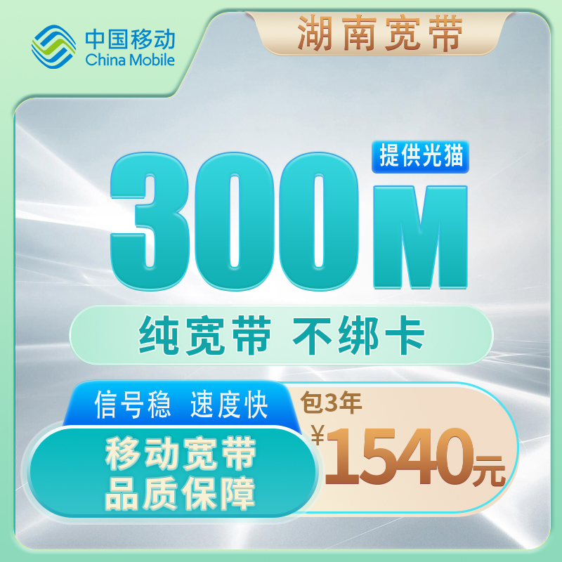 湖南移动300M1540元包3年
