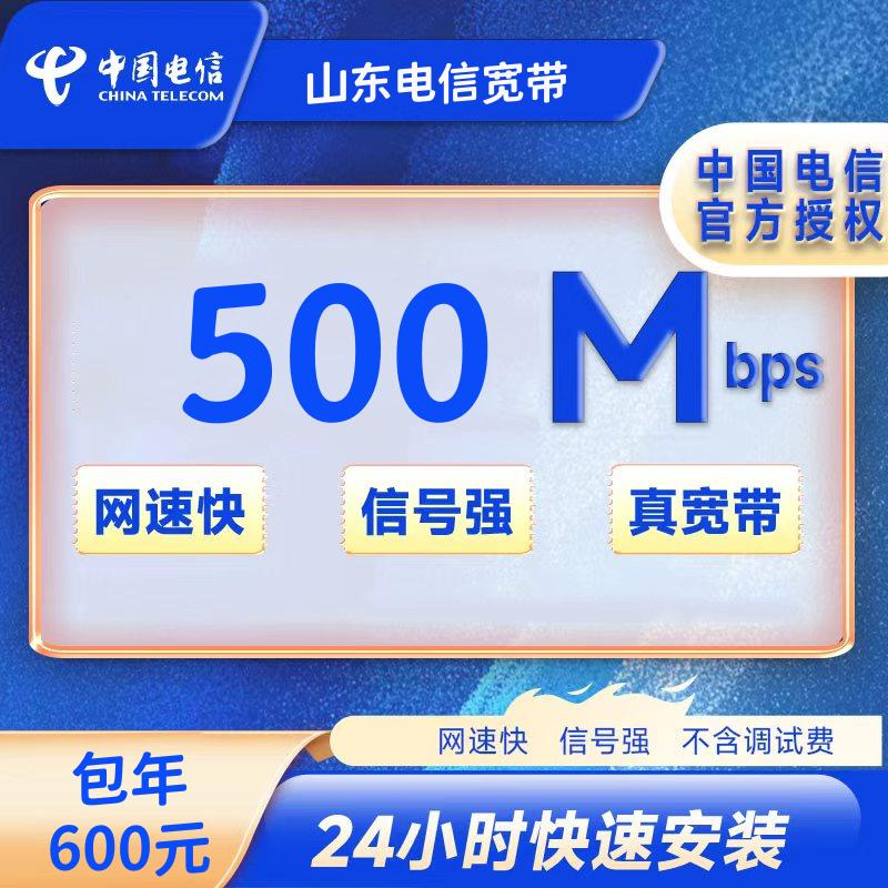 山东电信500M一年600元+100安装费