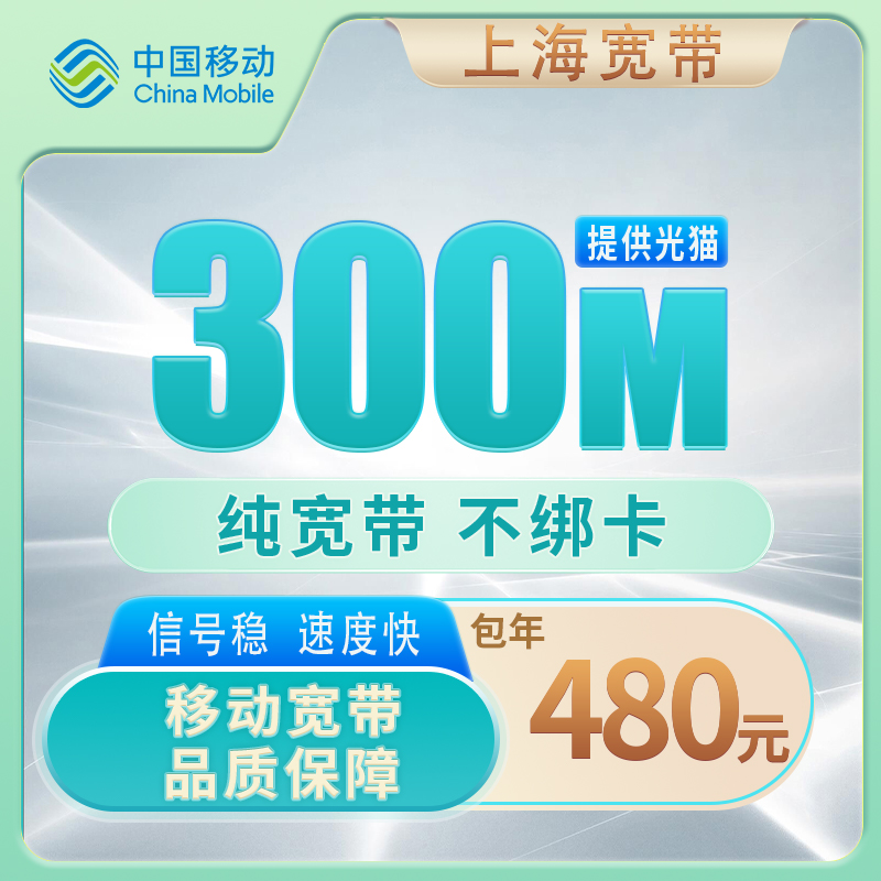上海移动300M480元包1年
