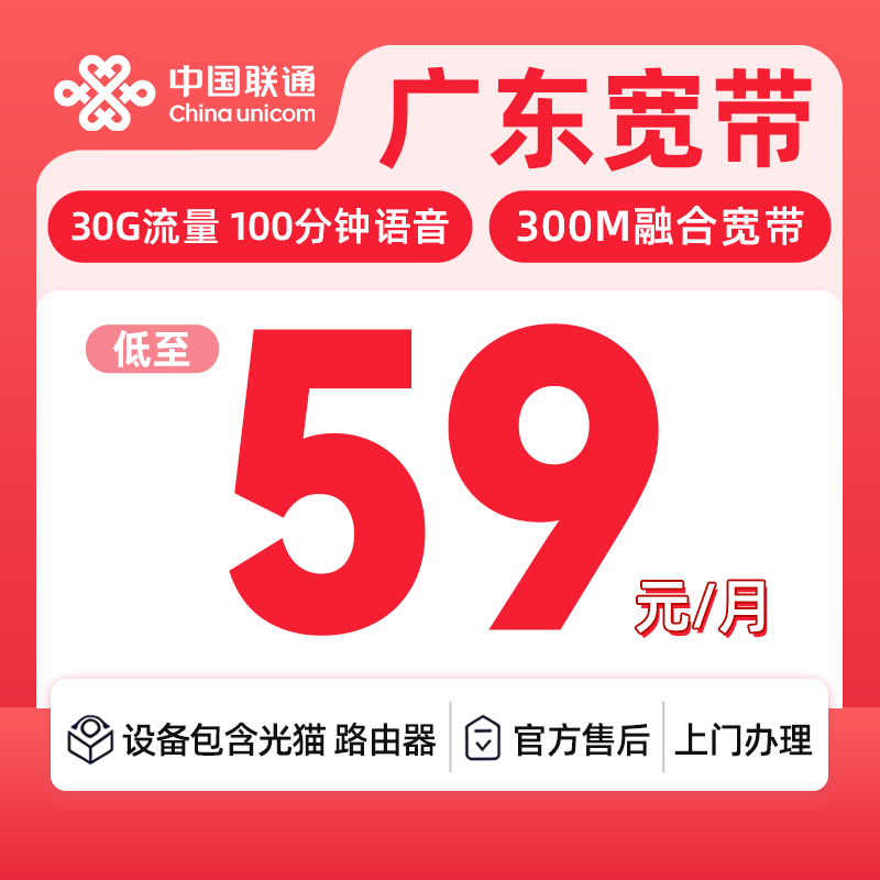 广东联通300M59元每月