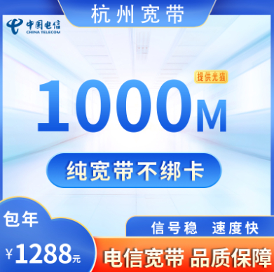 杭州电信1000M1288元包1年