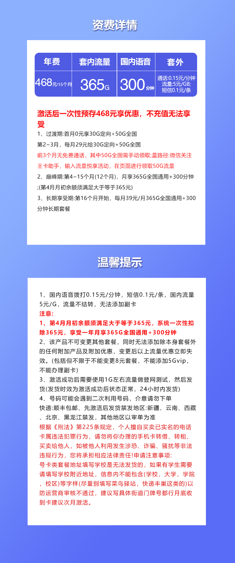 联通飞恩卡【468元包年】详情图