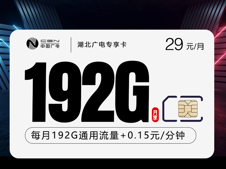 湖北广电专享卡【29元192G】