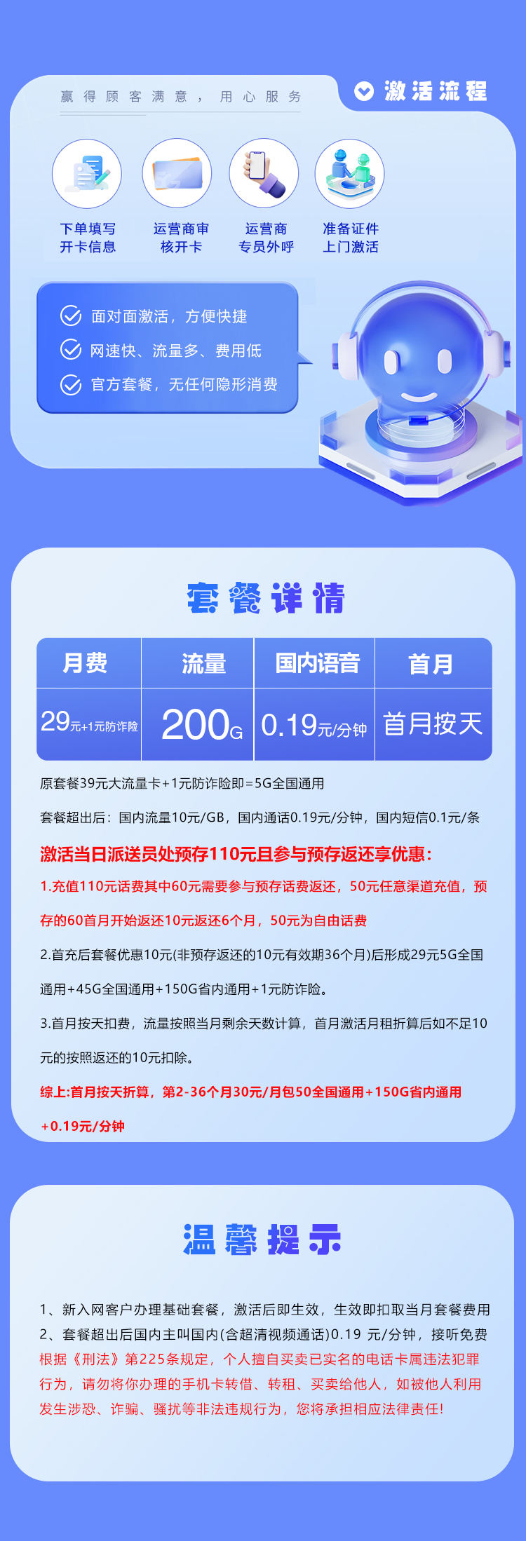 移动山东省内专享卡2.0【30元200G】 详情图