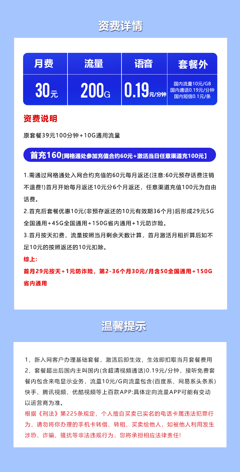 【实体卡】山东移动30元200G【多规格】 详情图